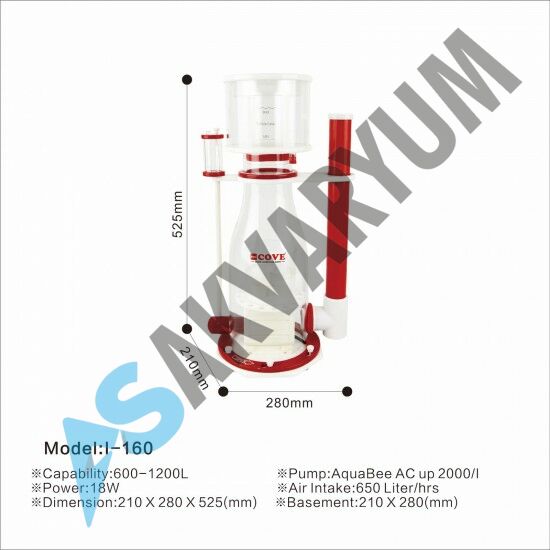AquaBee COVE Protein Skimmer I Serisi I-160