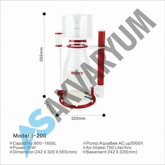 AquaBee COVE Protein Skimmer I Serisi I-200